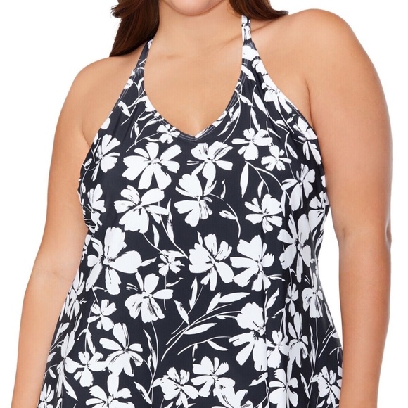 Island Escape Other - Island Escape Women's Plus Size T-Back Underwire Tankini Top Size 16W